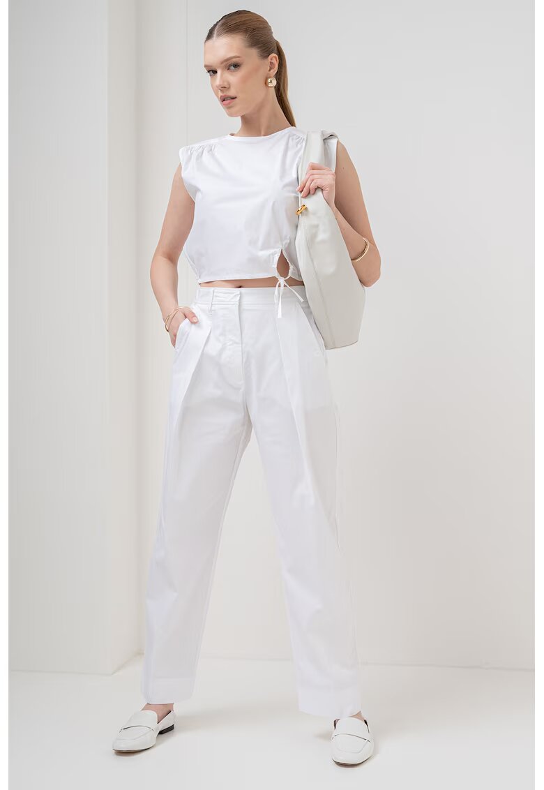 Marella Bluza crop cu decupja - Alb optic