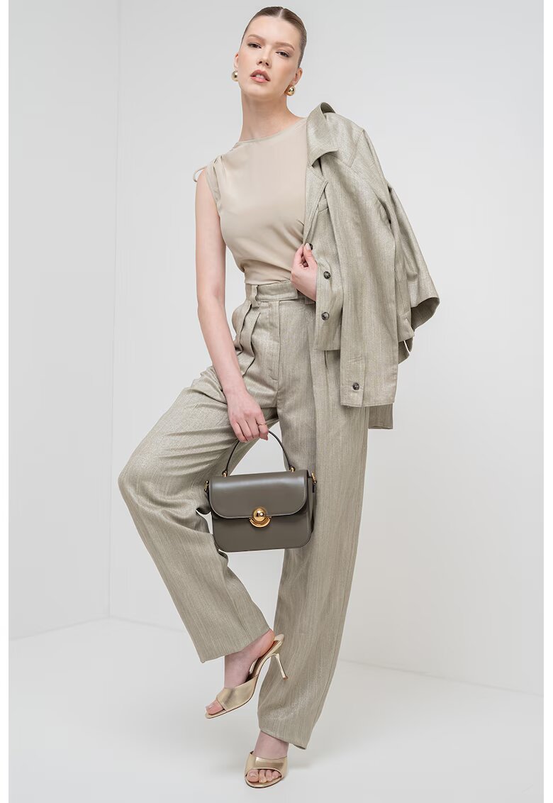 Marella Bluza slim fit de matase - Kaki