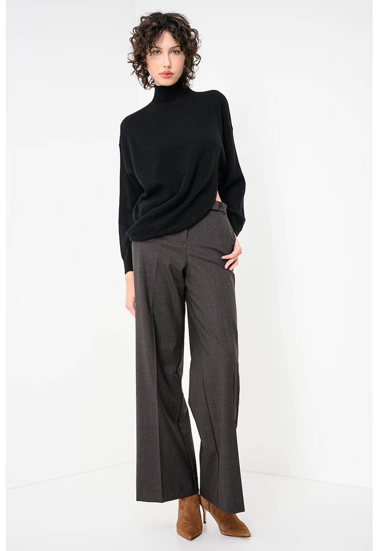 Marella Pulover asimetric din lana si casmir Deborah - Negru