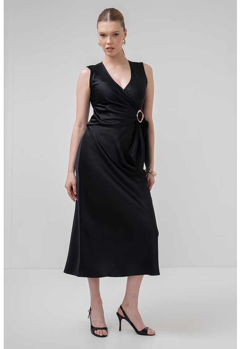 Marella Rochie midi cu decolteu in V Titano - Negru