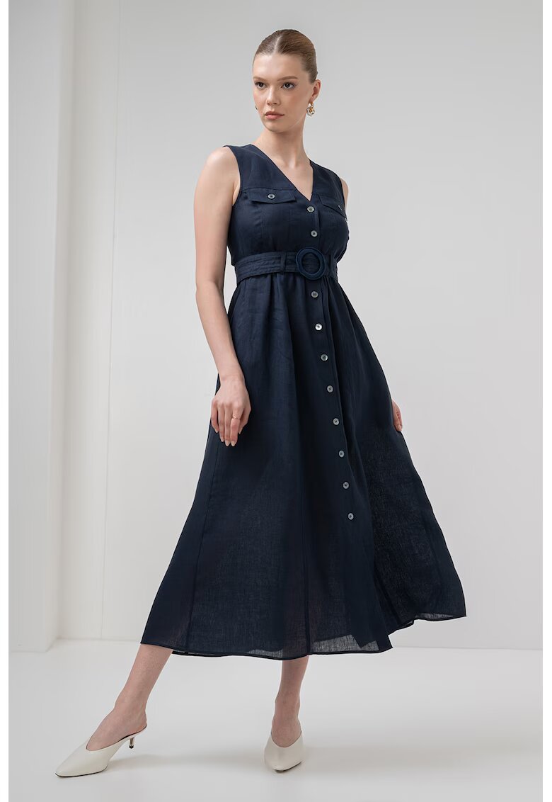 Marella Rochie midi evazata Picchio - Bleumarin