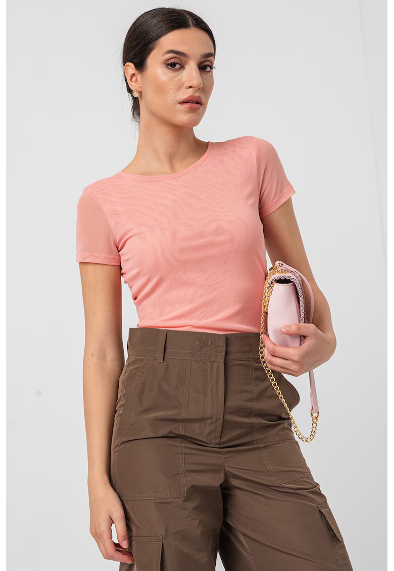 Marella Tricou uni cu decolteu la baza gatului - Roz somon