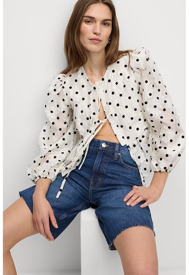 Marks  Spencer Bermude de denim cu talie inalta - Albastru inchis
