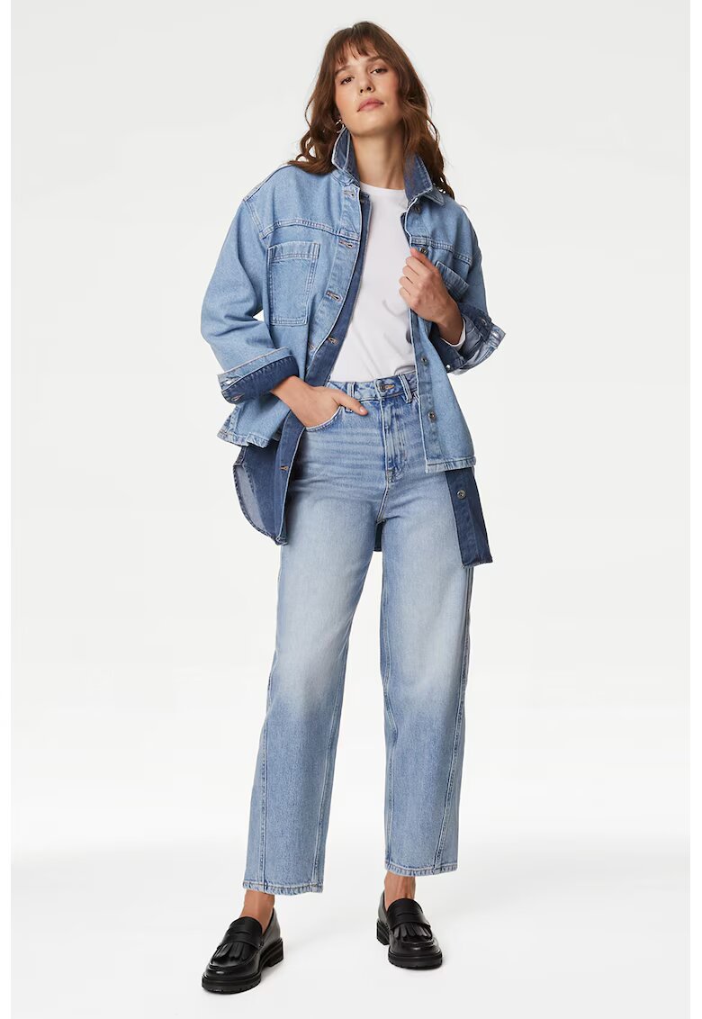 Marks  Spencer Blugi cu croiala ampla si talie inalta - Albastru deschis