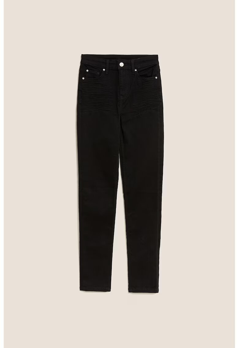Marks  Spencer Blugi slim fit cu talie inalta - Negru
