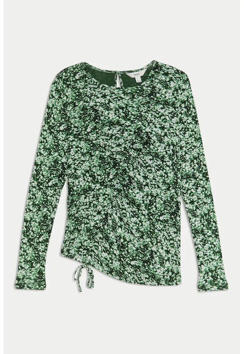 Marks  Spencer Bluza asimetrica cu snur - Verde/Alb murdar