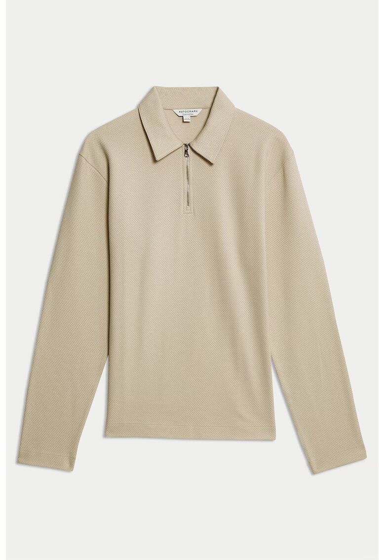 Marks  Spencer Bluza polo cu fenta cu fermoar - Maro nisip