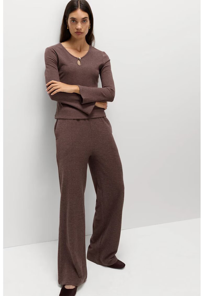 Marks & Spencer Bluza slim fit cu decupaj - Maro