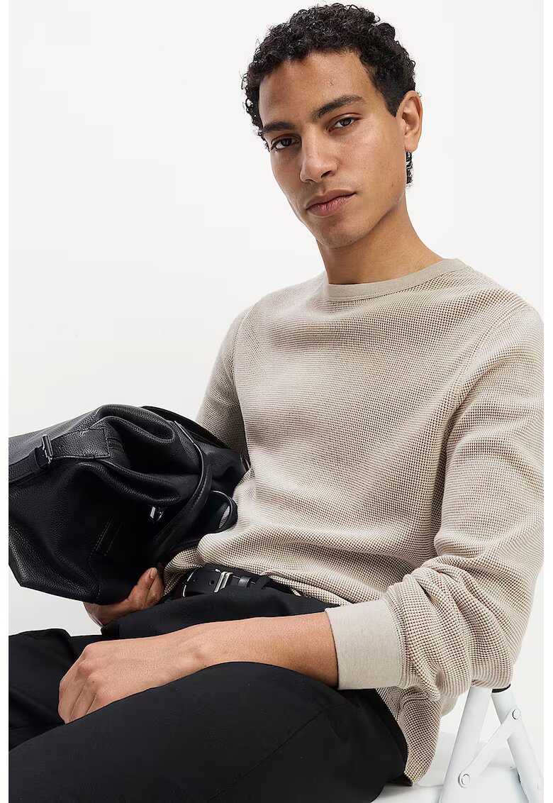 Marks  Spencer Bluza texturata de trening cu decolteu la baza gatului - Kaki