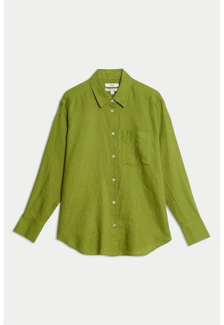 Marks & Spencer Camasa de in cu buzunar pe piept - Verde inchis