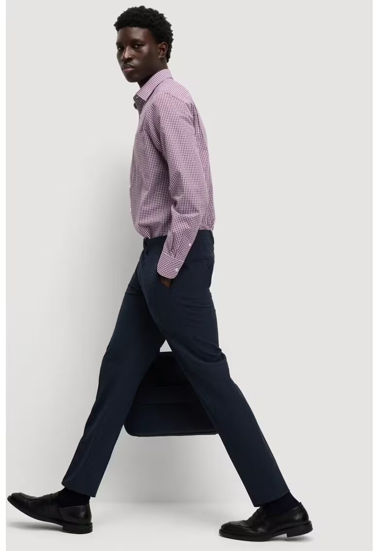 Marks & Spencer Camasa din amestec de bumbac cu model in carouri - Rosu/Alb