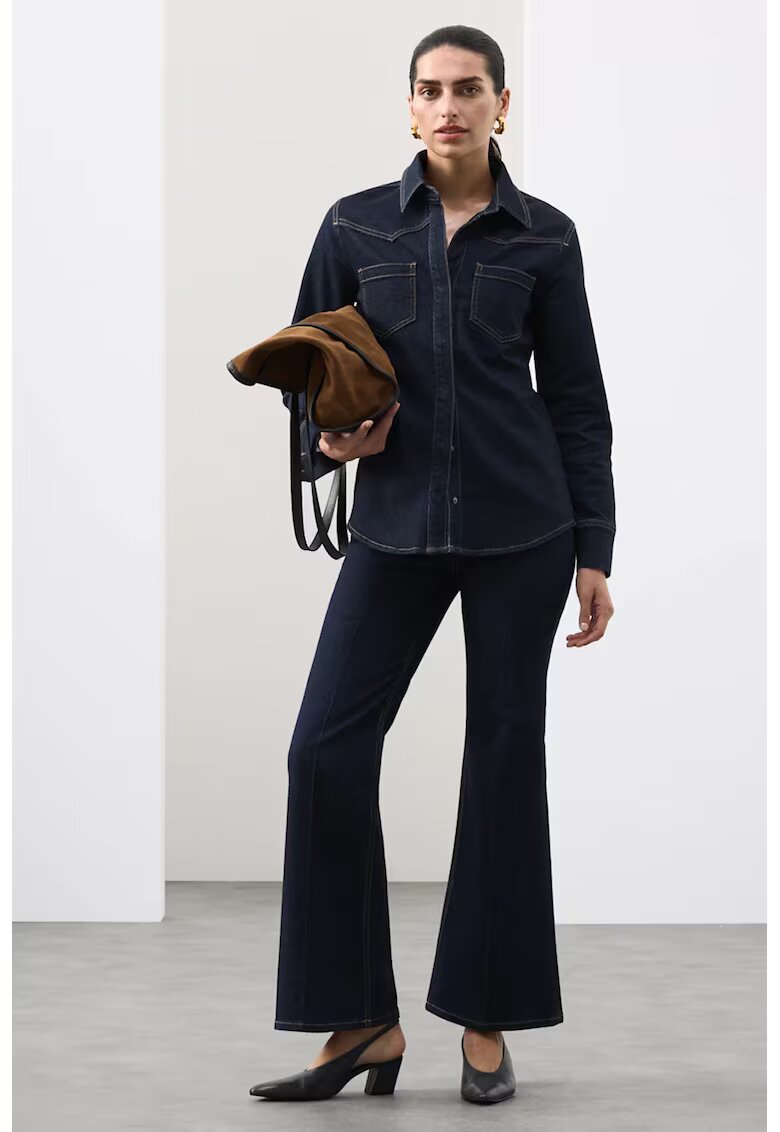Marks & Spencer Camasa din denim cu buzunare pe piept - Albastru inchis