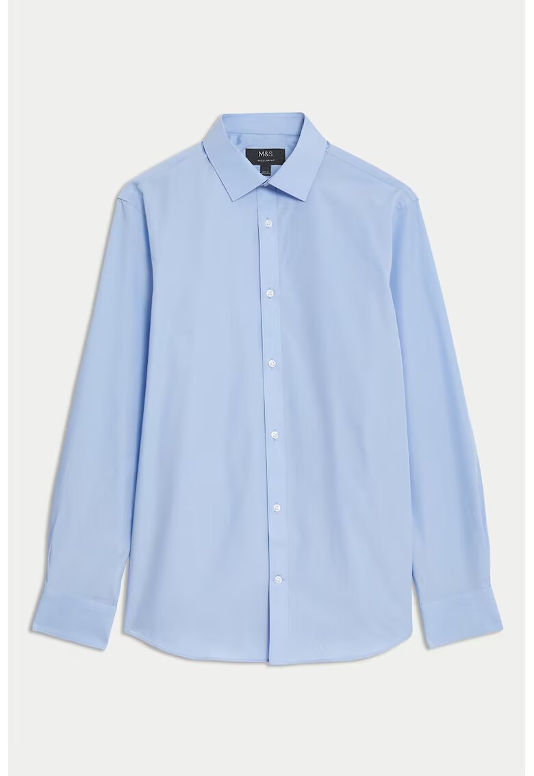 Marks  Spencer Camasa regular fit din amestec de bumbac - Albastru lavanda