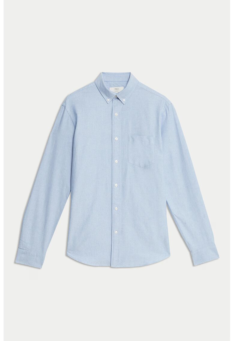 Marks  Spencer Camasa slim fit cu guler fixat cu nasturi - Albastru glaciar