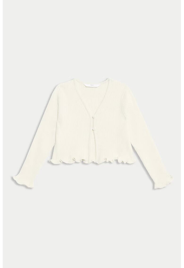 Marks  Spencer Cardigan cu terminatii valurite - Galben pal