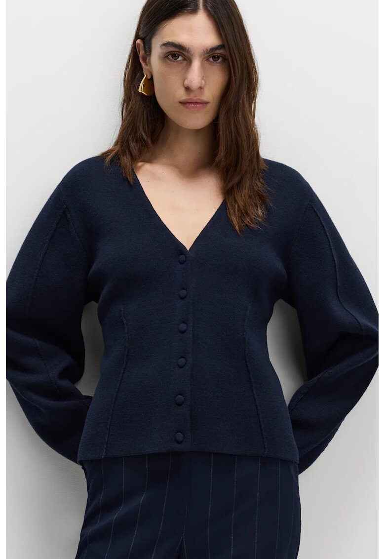 Marks & Spencer Cardigan slim fit cu decolteu in V - Bleumarin