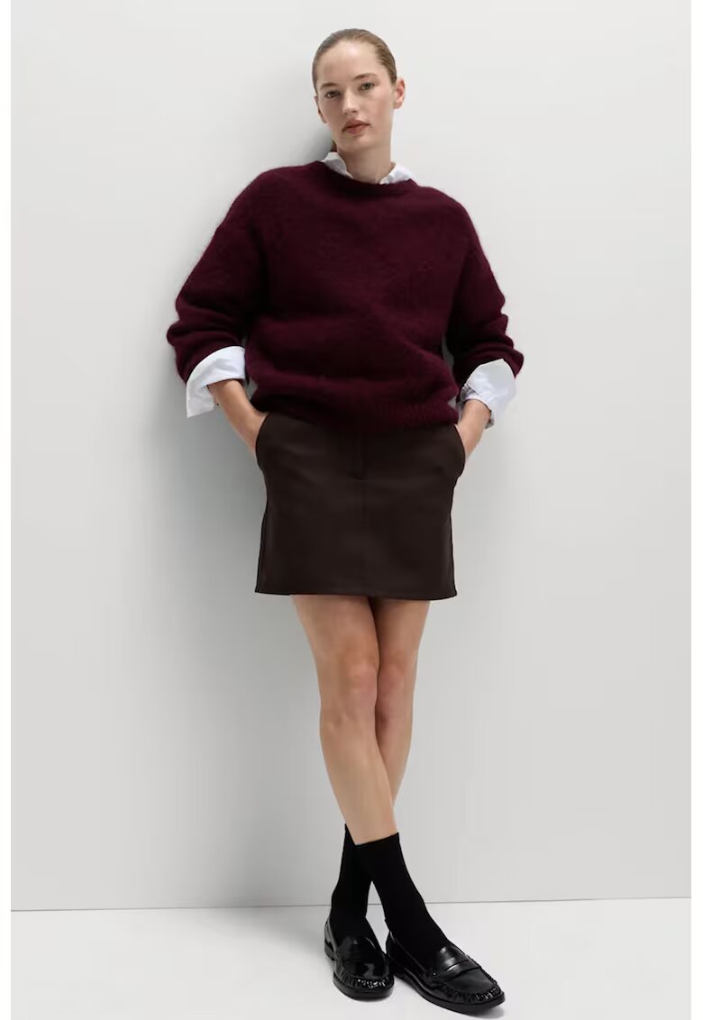 Marks & Spencer Fusta mini din piele intoarsa sintetica - Maro inchis