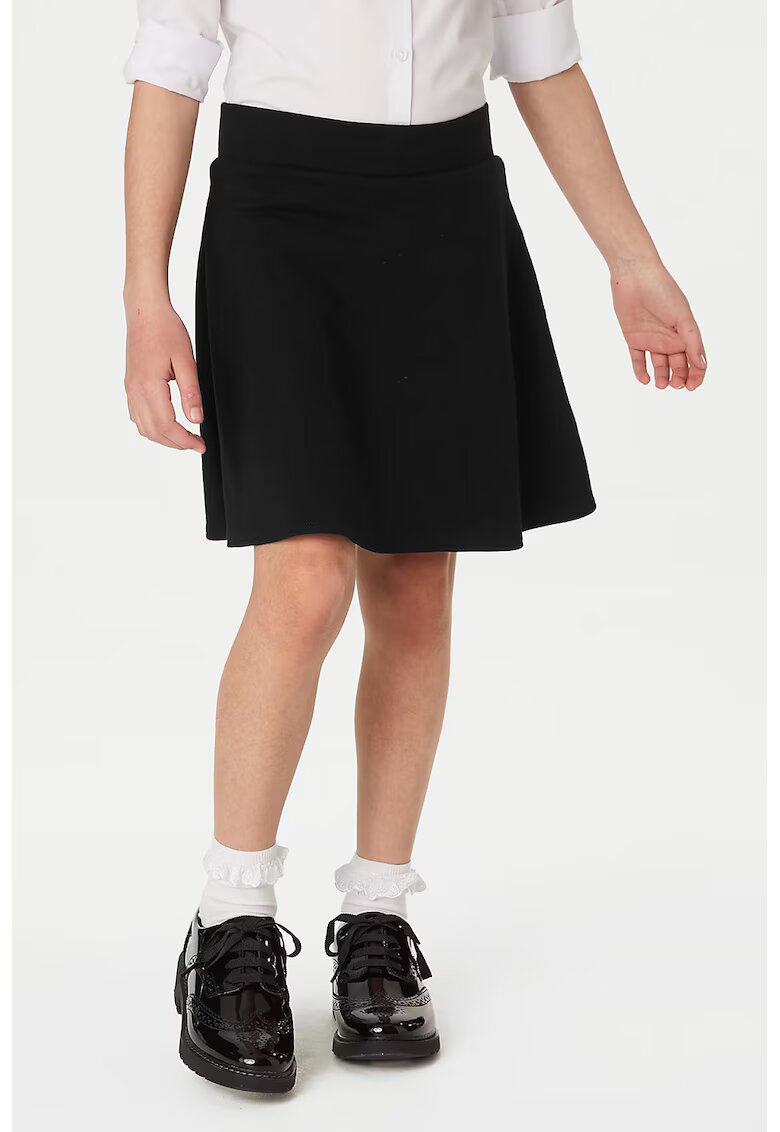 Marks  Spencer Fusta-pantalon midi cu model uni - Negru