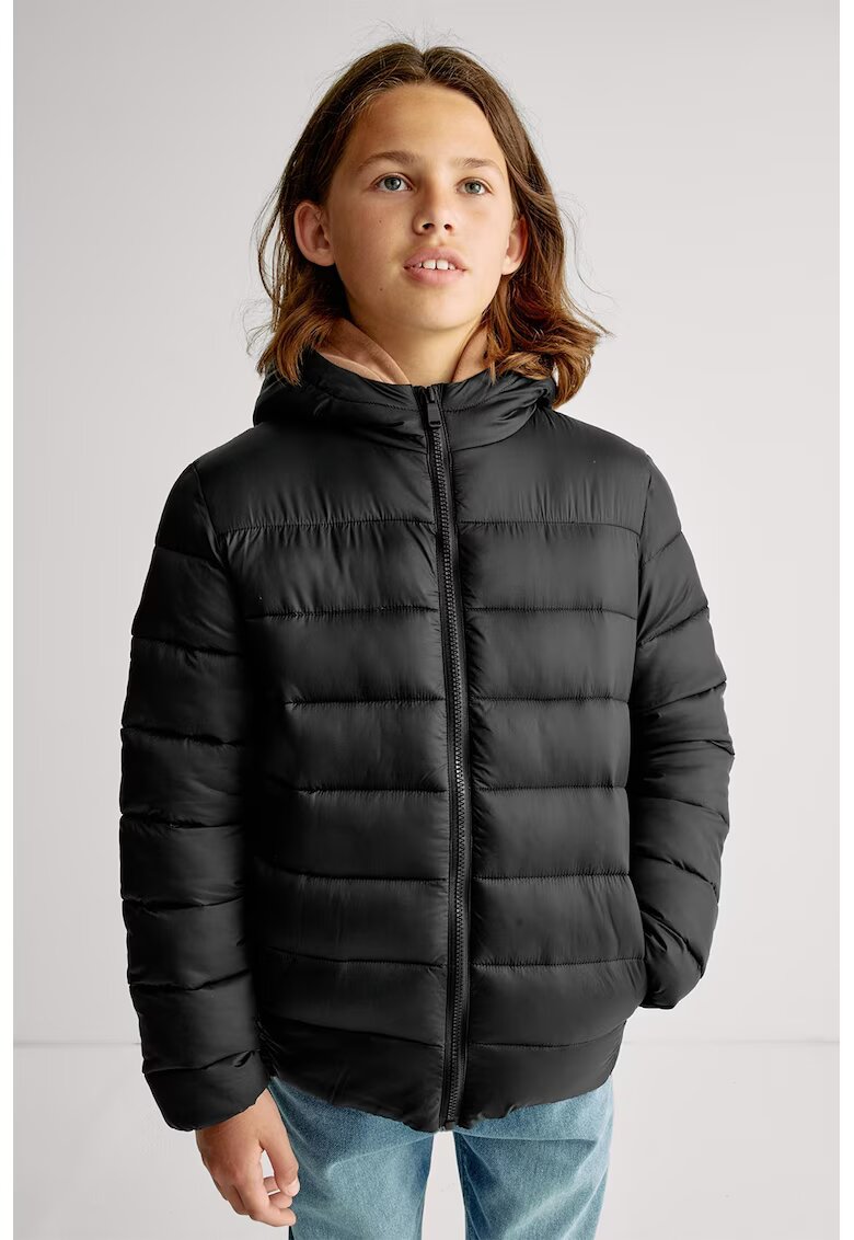 Marks  Spencer Geaca cu gluga si aspect matlasat - Negru