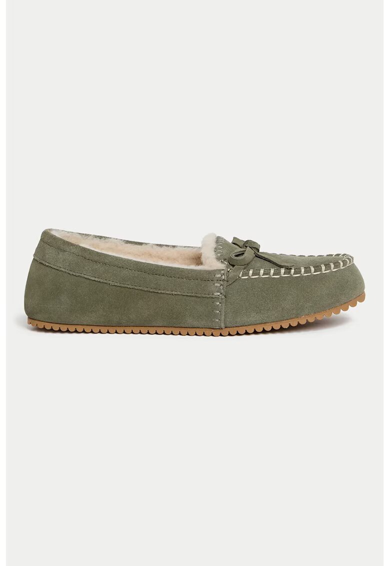 Marks & Spencer Mocasini din piele intoarsa - Verde sparanghel