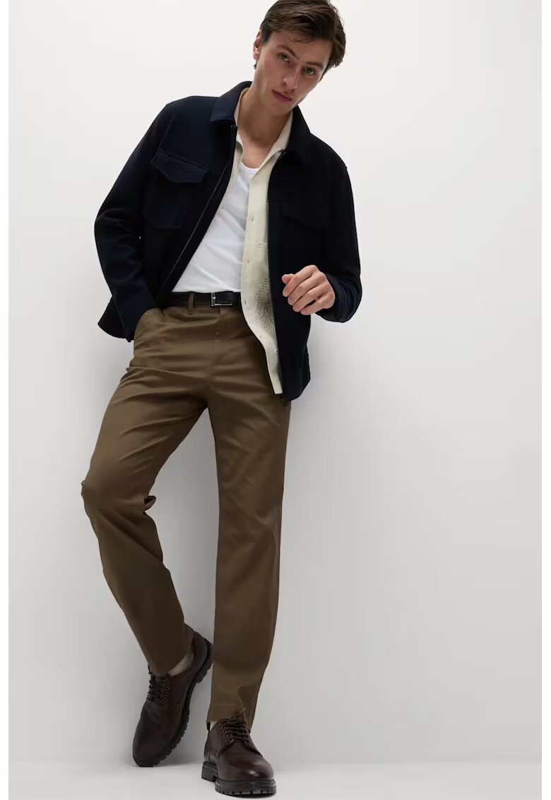 Marks  Spencer Pantaloni chino cu buzunare oblice - Verde masliniu