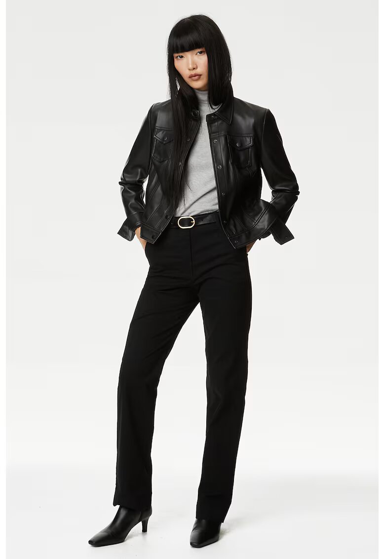 Marks  Spencer Pantaloni chino cu croiala dreapta - Negru
