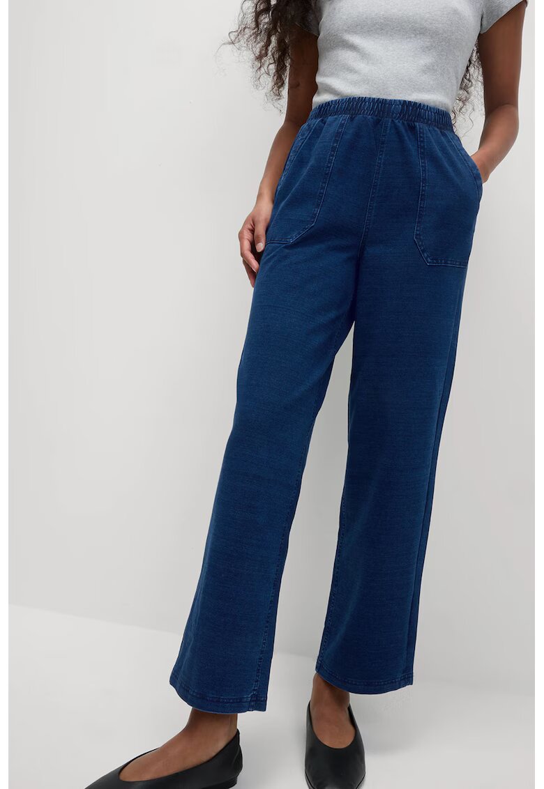 Marks  Spencer Pantaloni de trening crop cu croiala conica - Albastru inchis