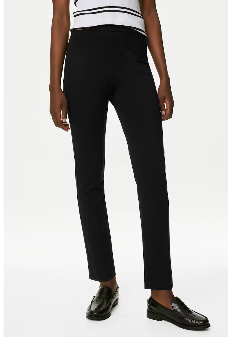 Marks  Spencer Pantaloni slim fit cu talie inalta - Negru