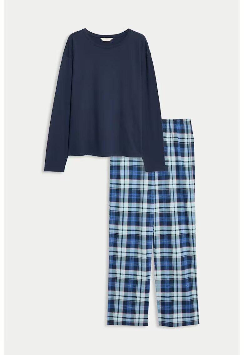 Marks  Spencer Pijama din bumbac cu imprimeu - Bleumarin
