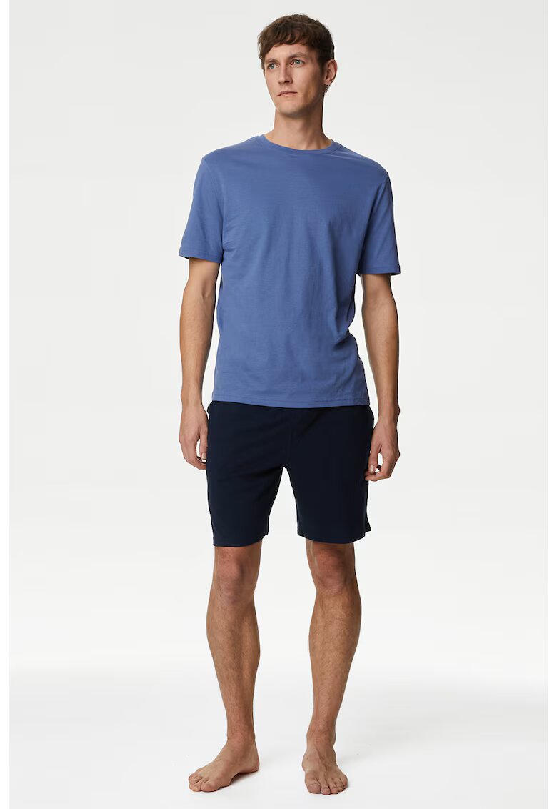 Marks & Spencer Pijama scurta din bumbac - Albastru