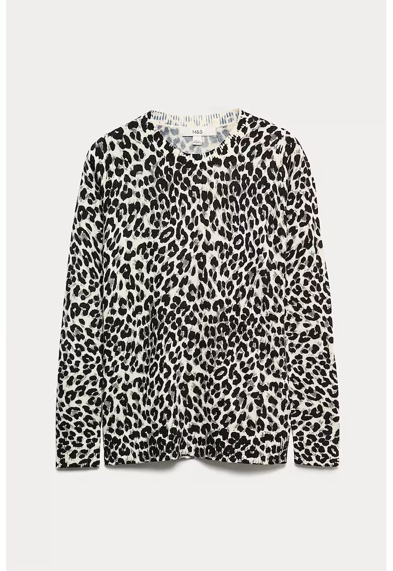 Marks & Spencer Pulover cu animal print - Negru/Crem