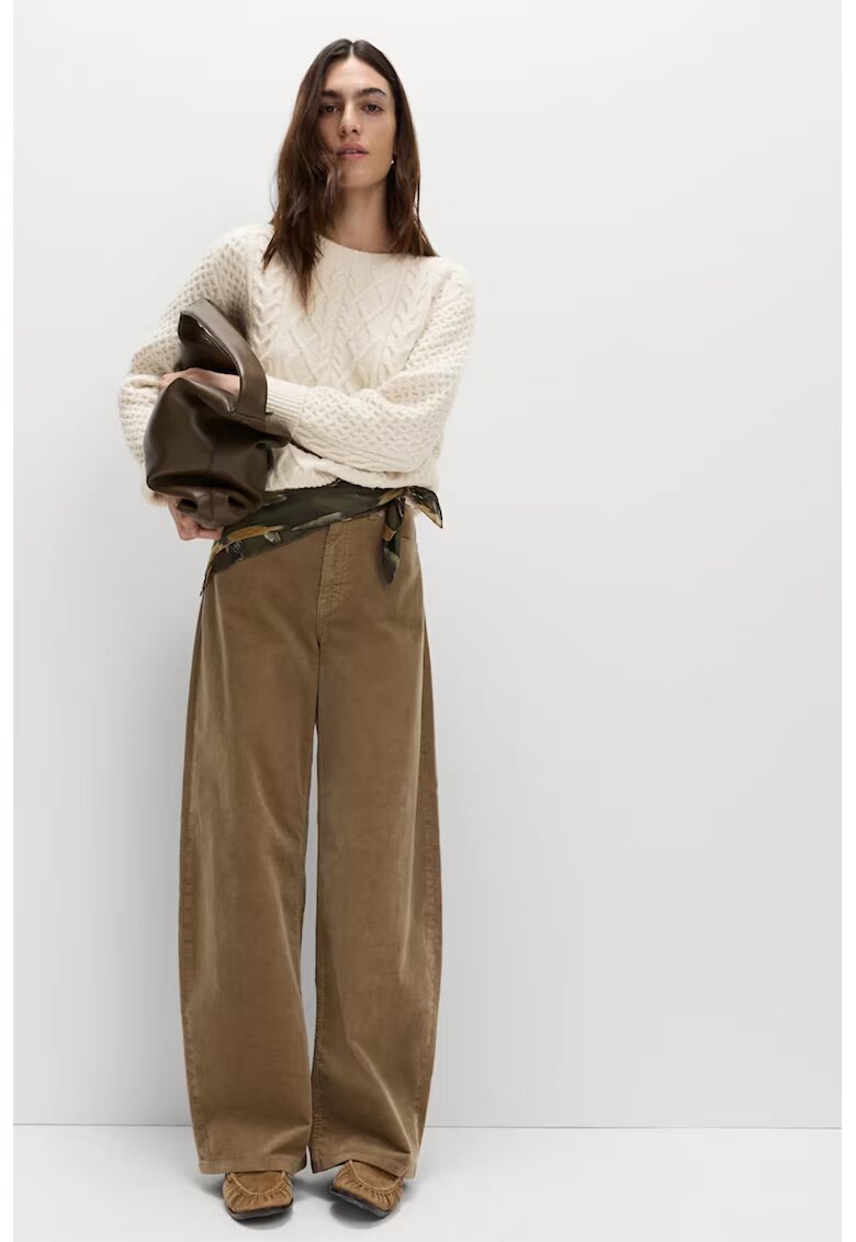 Marks & Spencer Pulover cu decolteu la baza gatului si model uni - Alb fildes