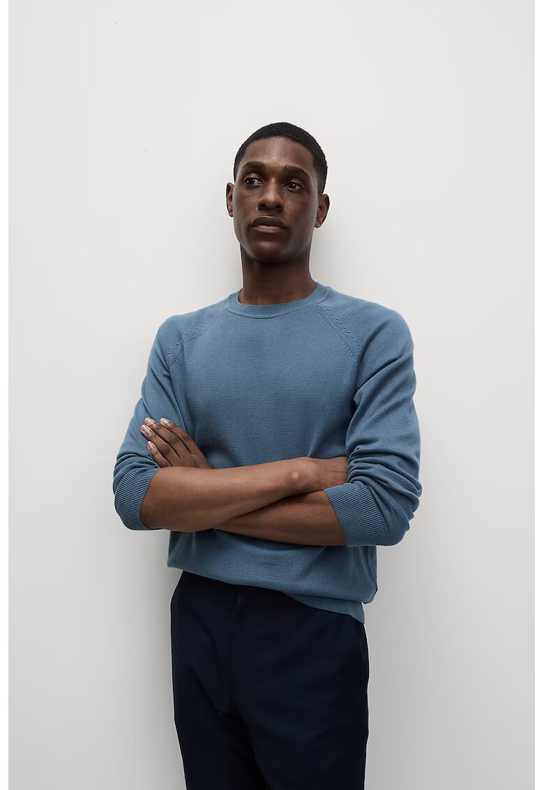 Marks  Spencer Pulover din bumbac cu maneci raglan - Albastru inchis