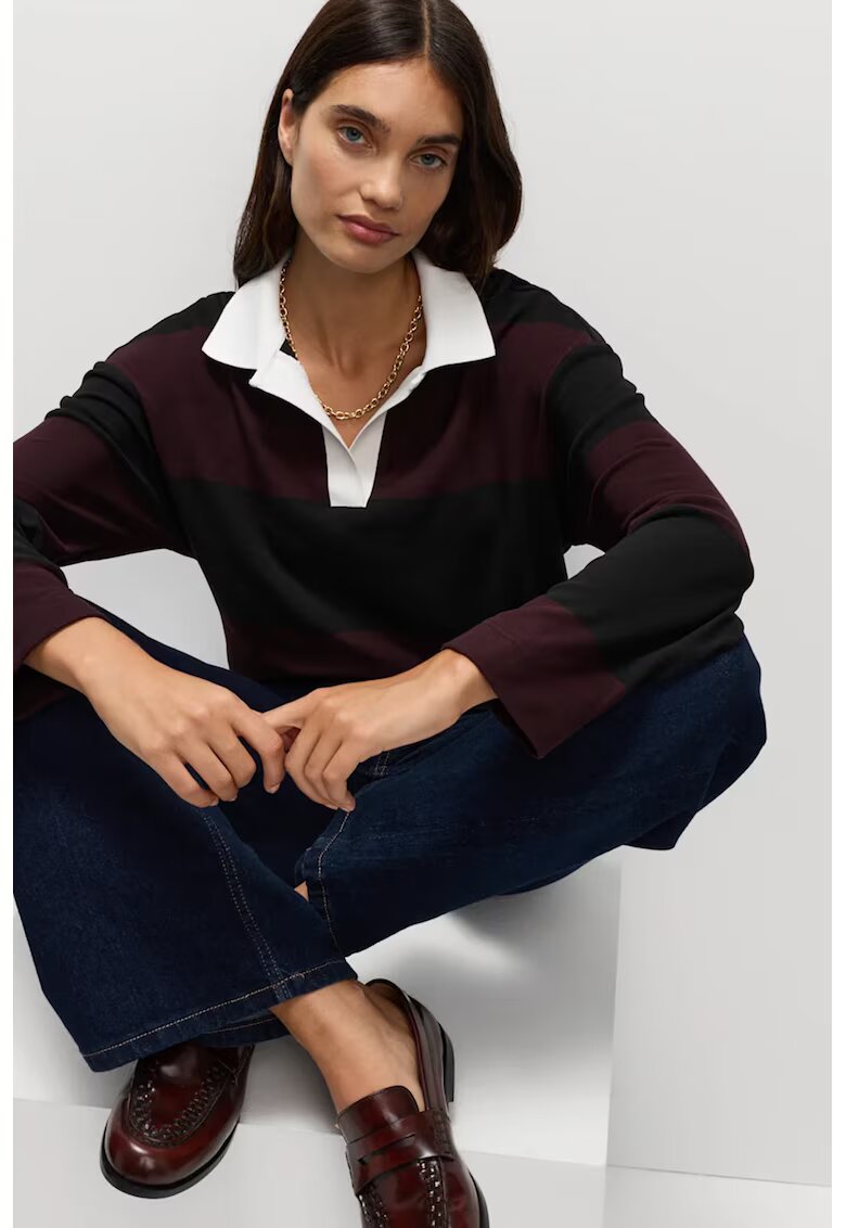 Marks & Spencer Pulover polo cu dungi - Negru/Violet pruna