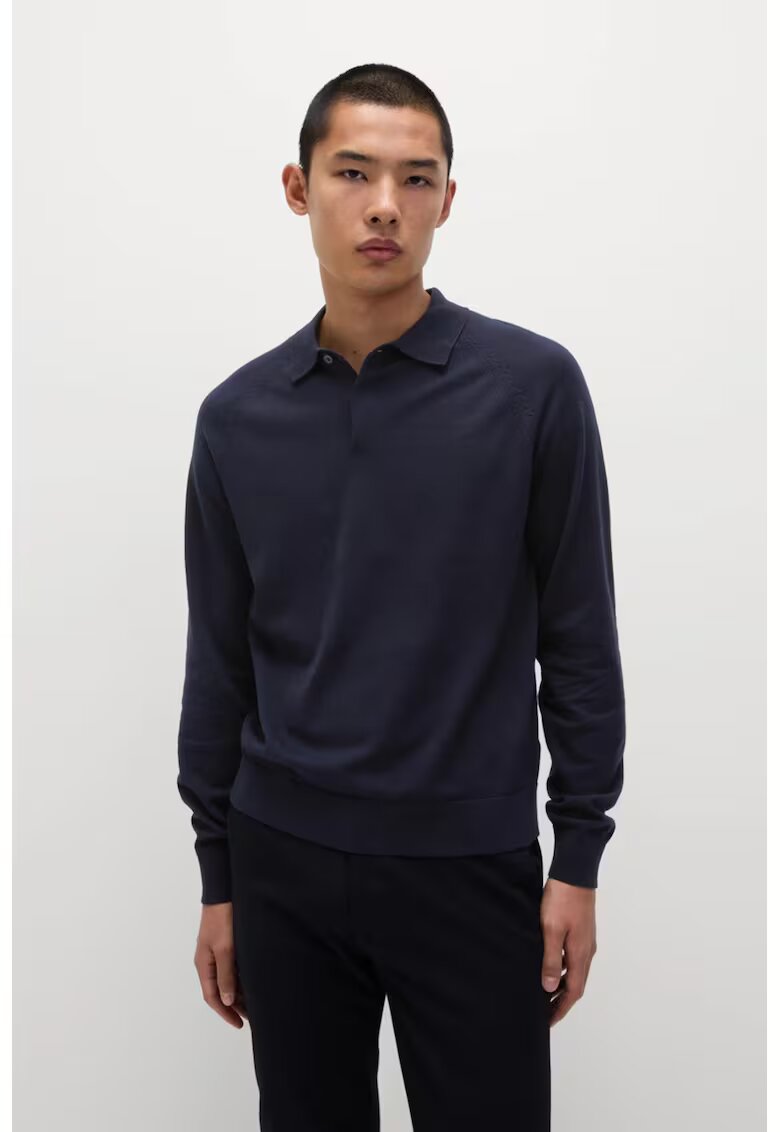 Marks & Spencer Pulover polo tricotat fin - Bleumarin