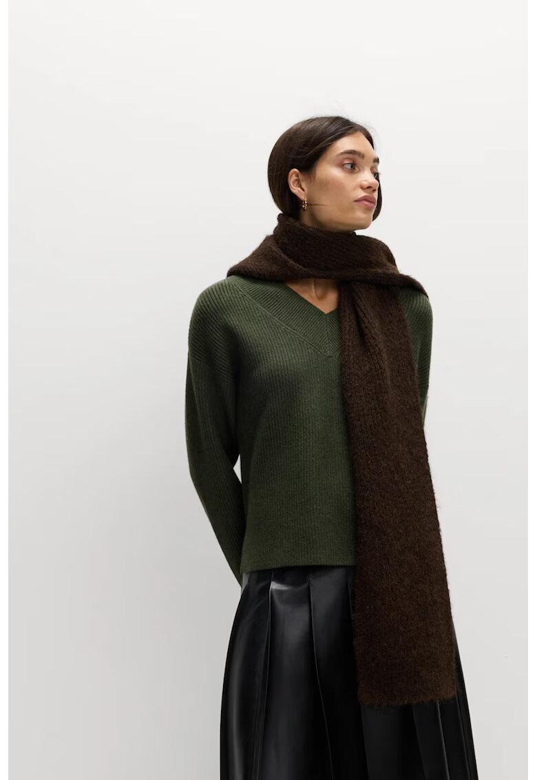 Marks & Spencer Pulover relaxed-fit cu decolteu in V - Kaki pal