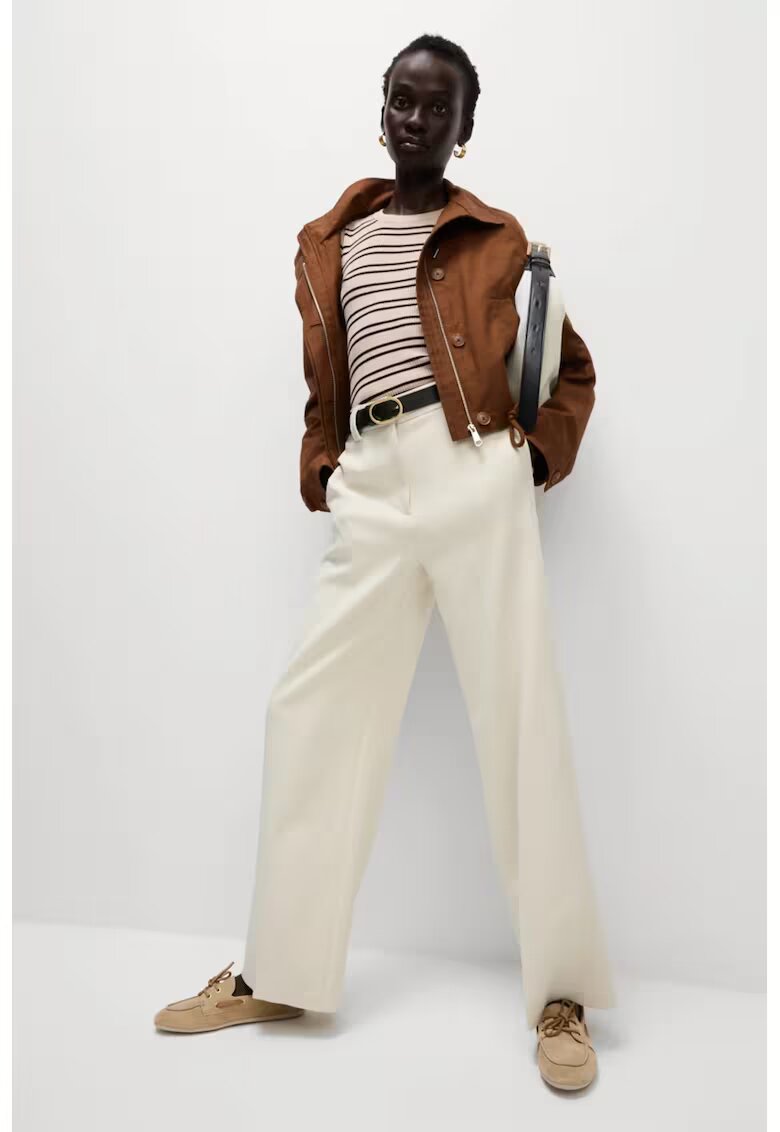 Marks  Spencer Pulover slim fit cu model in dungi - Bej/Negru stins