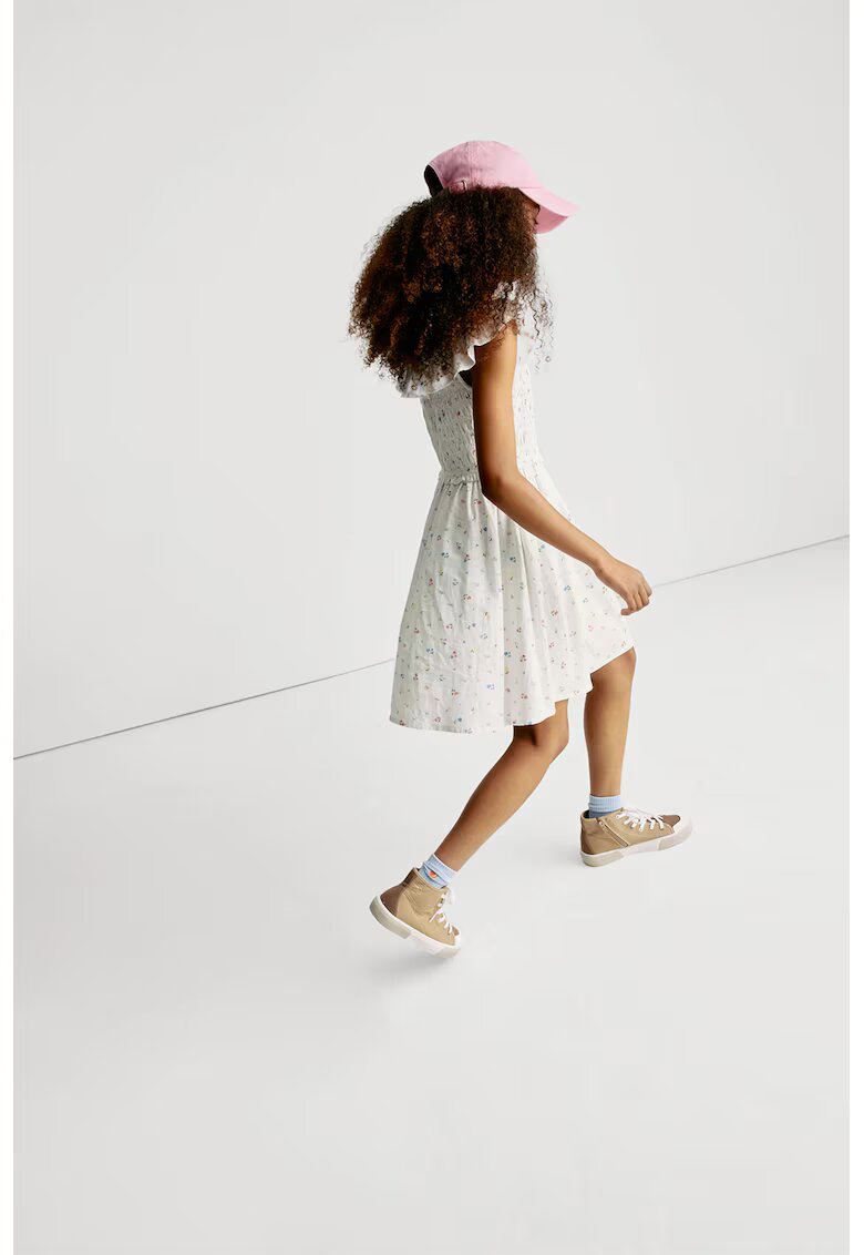 Marks  Spencer Rochie din bumbac cu imprimeu floral - Alb