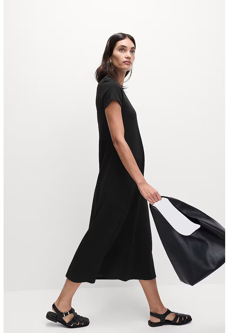 Marks  Spencer Rochie-tricou midi cu decolteu la baza gatului - Negru