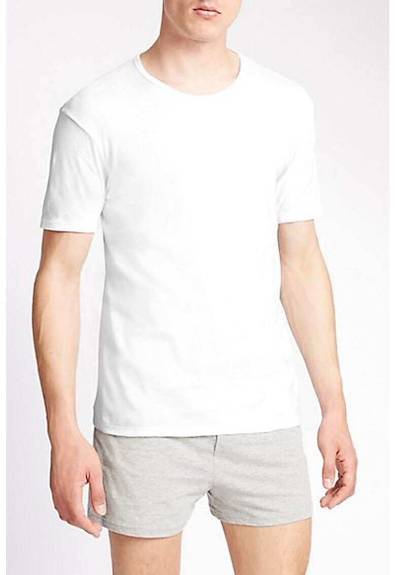 Marks  Spencer Set de 3 tricouri regular fit - Alb