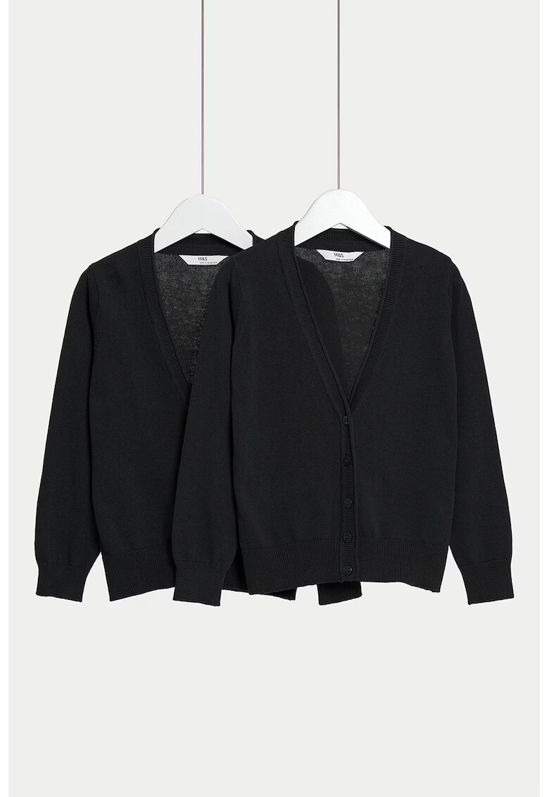 Marks  Spencer Set de cardigane tricotate fin - 2 piese - Negru
