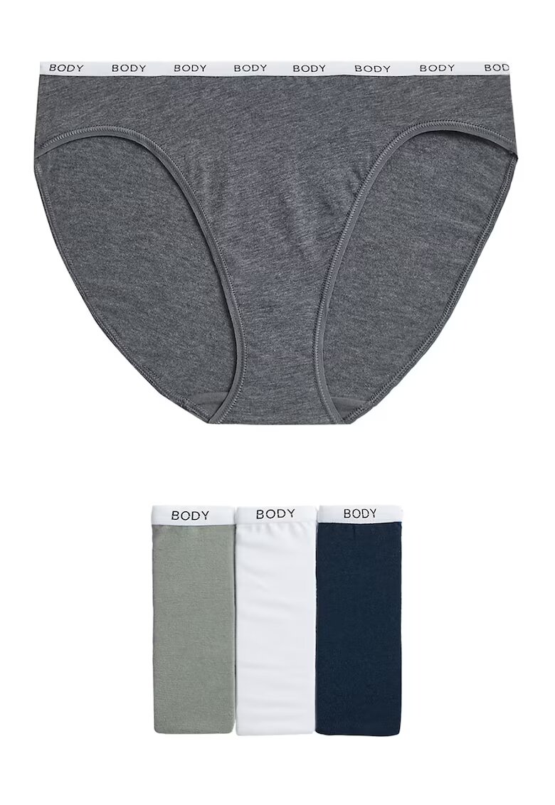 Marks  Spencer Set de chiloti din amestec de bumbac - 4 perechi - Gri inchis melange
