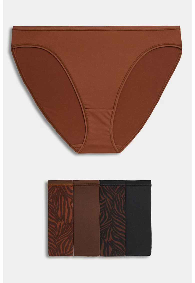 Marks  Spencer Set de chiloti din microfibra - 5 perechi - Maro