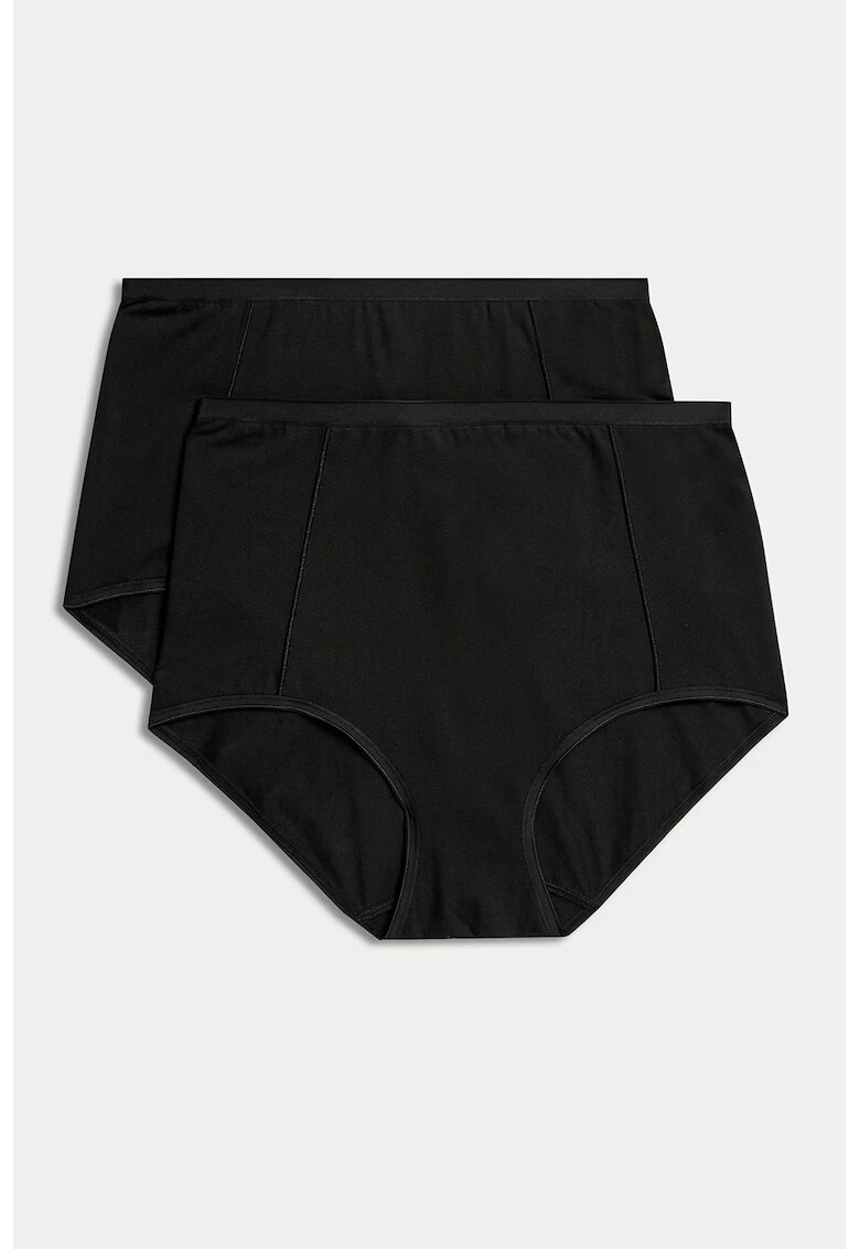 Marks  Spencer Set de chiloti hipster uni - 2 piese - Negru