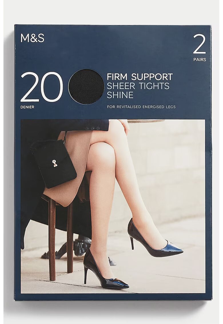 Marks  Spencer Set de dresuri Firm Support 20 DEN - 2 perechi - Negru