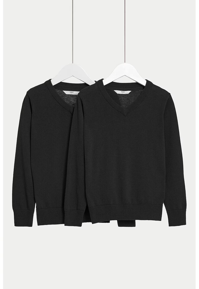 Marks & Spencer Set de pulovere tricotate fin - 2 piese - Negru