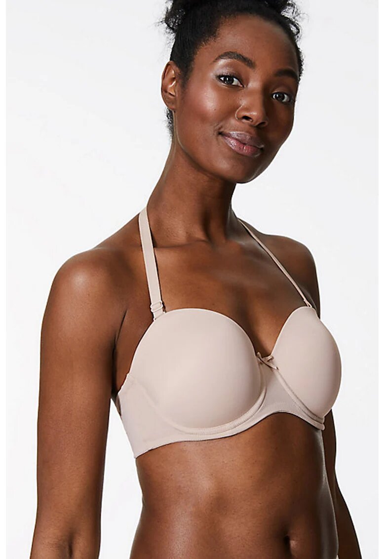 Marks  Spencer Set de sutiene cu bretele multifunctionale - 2 piese - Negru/Roz piersica