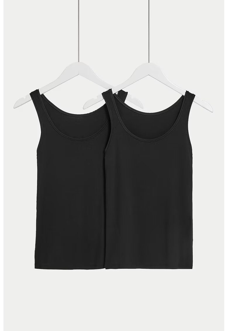 Marks  Spencer Set de top-uri din amestec de modal - 2 piese - Negru