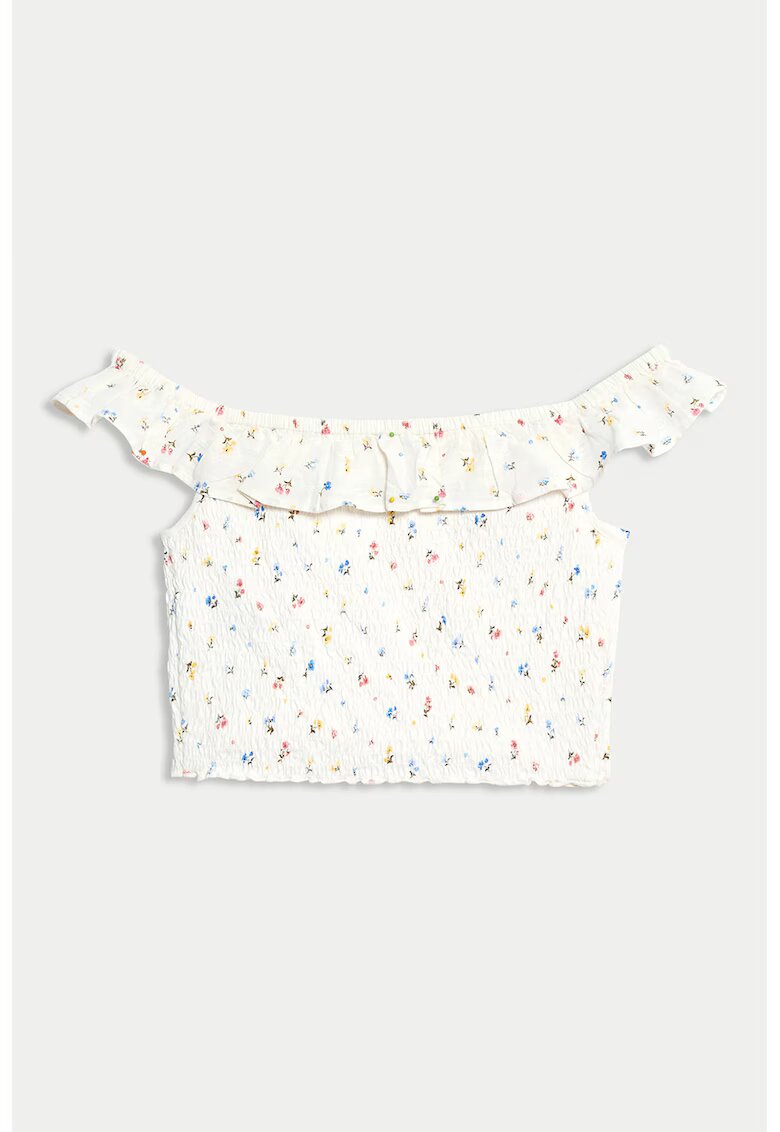 Marks  Spencer Top crop de bumbac - Alb murdar