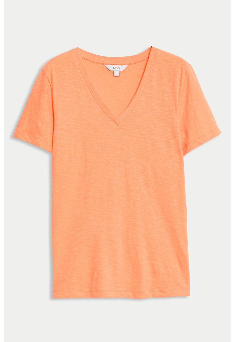 Marks  Spencer Tricou cu decolteu in V - Portocaliu deschis